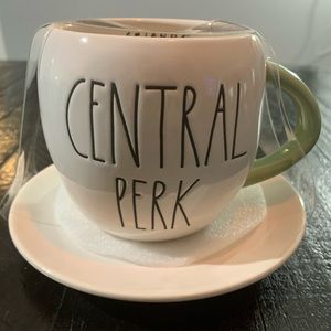 Rae Dunn NWT HTF Friends “Central Perk” Double Sided Mug & Saucer